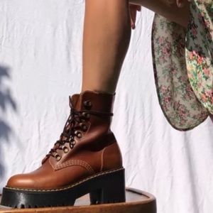 Dr. Martens Leona Butterscotch Platform Lace Up Boot 
Size 9